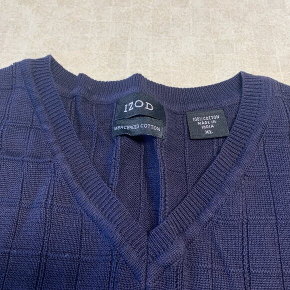IZOD Navy Blue Men's Pullover Sweater Vest XL - Picture 2 of 10